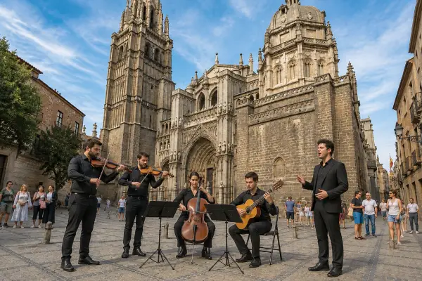 Cuarteto de cuerda del grupo eGalo en la Catedral Primada de Toledo